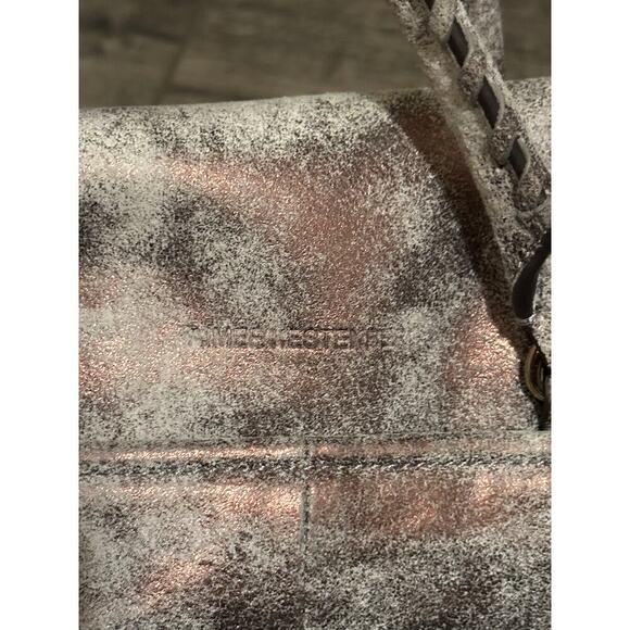 Aimee Kestenberg Soho Gunmetal Metallic Nubuck Leather Satchel Shoulder Bag - Picture 5 of 7